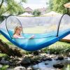 LakeForest Mosquito Net Camping Hammock, Royal Blue/Sky Blue