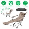 LakeForest Reclining Camping Chair with Footrest, Khaki