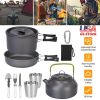 LakeForest 12 Piece Camping Cookware Set, Aluminum, Grey
