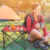 LakeForest Folding Camping Table with Cup Holders, Red