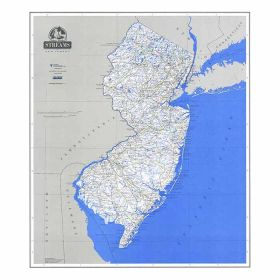 STREAM MAP OF NJ LAMINATED - VIVID PUBLISHING