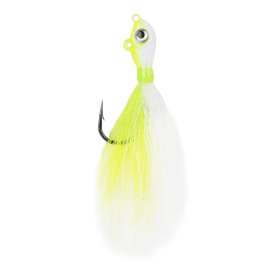 Mustad Big Eye Bucktail 1/4oz Chartreuse/ White