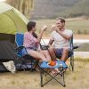 LakeForest Folding Camping Table with Cup Holders, Blue