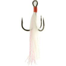 Gamakatsu Treble Hook Feathered White/Red Size 2 2ct