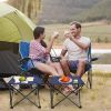 LakeForest Folding Camping Tables, Set of 2, Navy Blue