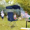 LakeForest Folding Canopy Lawn Chair, Navy Blue