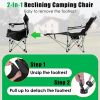 LakeForest Reclining Camping Chair with Footrest, Black