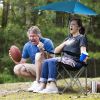 LakeForest Beach Chair with Detachable Umbrella, Black
