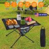 LakeForest Portable Folding Camping Table, Aluminum, Black