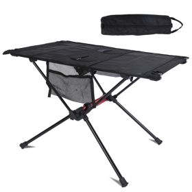 LakeForest Portable Folding Camping Table, Aluminum, Black