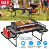 LakeForest Folding Camping Grill Table, Aluminum, Black