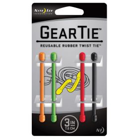 GEAR TIE 3"-ASST 4PK