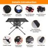LakeForest Portable Folding Camping Table, Aluminum, Black