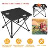 LakeForest Folding Camping Table with Cup Holders, Black