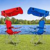LakeForest Folding Canopy Lawn Chair, Red