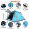 LakeForest 4 to 5 Person Pop Up Camping Tent, Blue