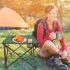 LakeForest Folding Camping Table with Cup Holders, Green