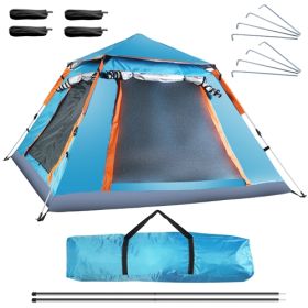 LakeForest 4 to 5 Person Pop Up Camping Tent, Blue