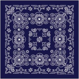 TEXAS PAISLEY BANDANA NAVY - 27" X 27"