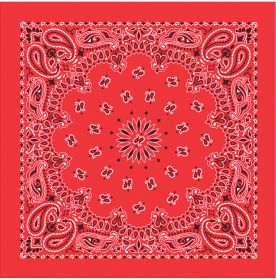 BANDANAS RED W/HANG TAG & UPC