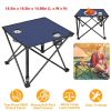 LakeForest Folding Camping Table with Cup Holders, Navy Blue