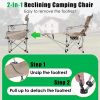 LakeForest Reclining Camping Chair with Footrest, Khaki