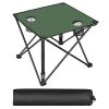 LakeForest Folding Camping Table with Cup Holders, Green