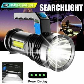 LED Flashlight USB Rechargeable Torch COB Spotlight Camping Light High Lumens Emergency Lamp 3 Modes Waterproof Free Shipping Via DHL-Ground,cannot Be