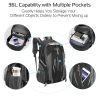 iNova 36L Outdoor Daypack, Waterproof Nylon, Black