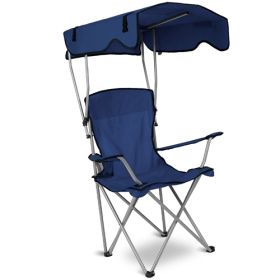 LakeForest Folding Canopy Lawn Chair, Navy Blue