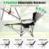 LakeForest Reclining Camping Chair with Footrest, Black