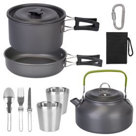 LakeForest 12 Piece Camping Cookware Set, Aluminum, Grey