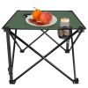 LakeForest Folding Camping Table with Cup Holders, Green