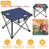 LakeForest Folding Camping Tables, Set of 2, Navy Blue