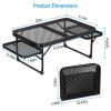 LakeForest Folding Camping Grill Table, Aluminum, Black