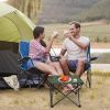 LakeForest Folding Camping Table with Cup Holders, Green