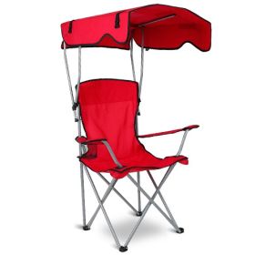 LakeForest Folding Canopy Lawn Chair, Red