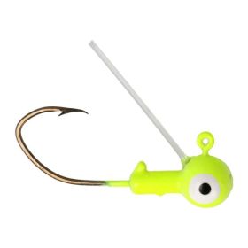 Eagle Claw Pro-V Weedless Ball Jig Head 1/16 6ct Chartreuse
