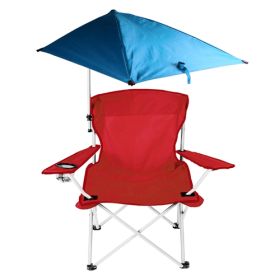 LakeForest Beach Chair with Detachable Umbrella, Red