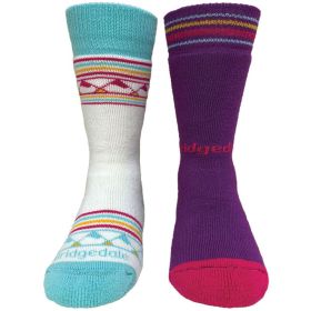 KIDS MERINO SKI 2PK WHI/PUR SM
