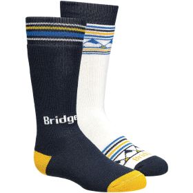 KIDS MERINO SKI 2PK WHI/BLU MD