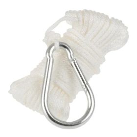 TH Marine Anchor Line 3/16in x 50ft Braided Nylon White w/ Safety Hook