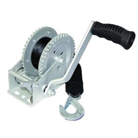 TH Marine Trailer Winch 1000 lb 2-Way w/ 2in x 20ft Strap & Hook