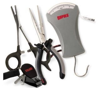 Rapala Combo Pack: 6.5in Pliers, 5.5in Forceps, 25 lb Scale, Clipper