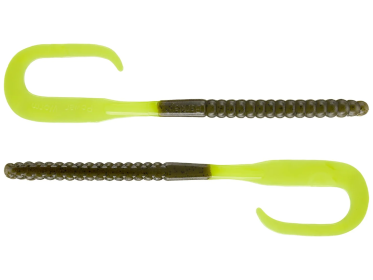 Berkley PowerBait Power Worms 10in Green pumpkin/Chart 8ct