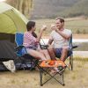LakeForest Folding Camping Table with Cup Holders, Orange