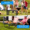 LakeForest Folding Camping Grill Table, Aluminum, Black