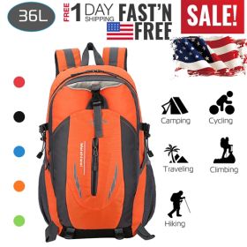 iNova 36L Outdoor Daypack, Waterproof Nylon, Orange