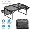LakeForest Folding Camping Grill Table, Aluminum, Black