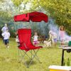 LakeForest Folding Canopy Lawn Chair, Red